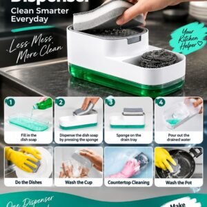 Smart Dish Soap Dispenser with Sponge Holder